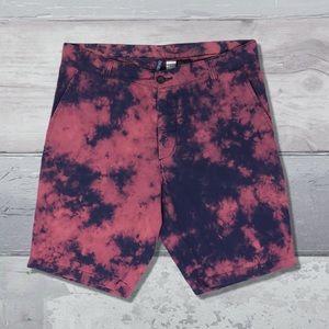 Tie Dye Bleach Dye H&M Chino Shorts 9” Purple Blue